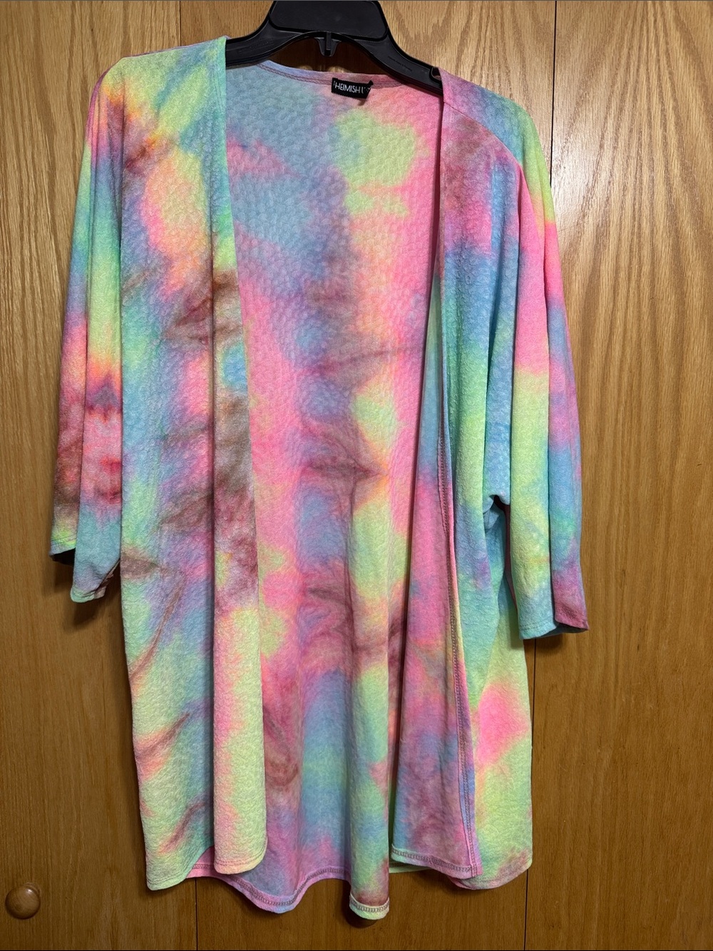 HEIMISH USA Pastel Rainbow Tie-Dye Cardigan- Pink, Yellow, Green, Blue